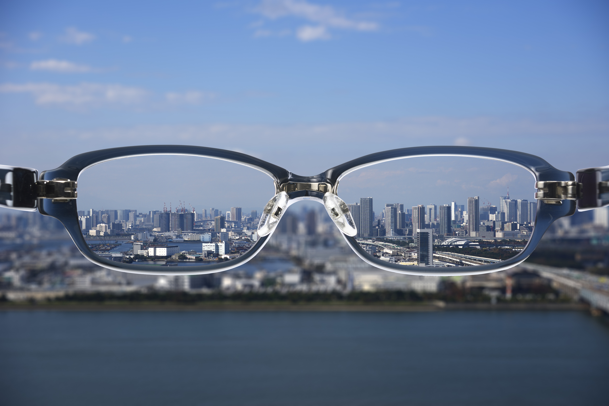 Looking through the glasses Tokyo Urban Skyline