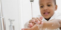 little boy picture washing hands