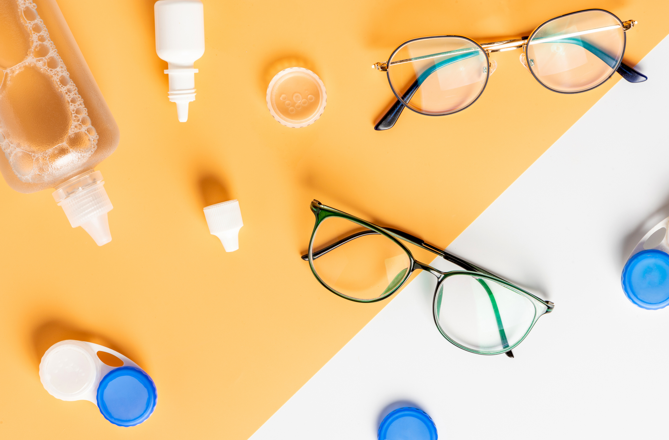 Optical glasses, contact lenses and eye drops