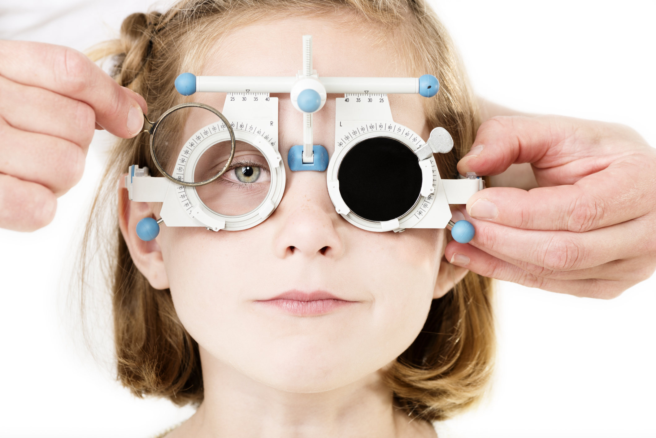 Young Girl Having Her Eyesight Checked.
