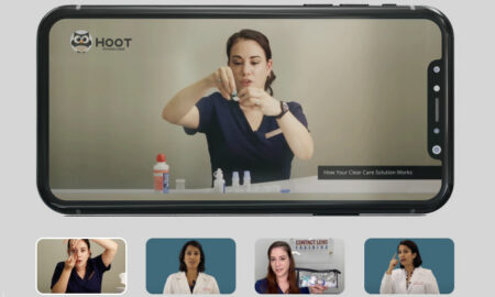 contact lens demo on smartphone