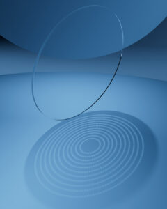 A photo of the Essilor Stellest lens; the company is sharing its six-year data on the lens efficacy