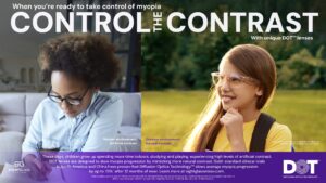 A graphic of SightGlass Vision's Control the Contrast education campaign