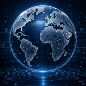 A tech-looking globe